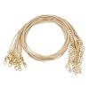 HARFINGTON 10pcs Waxed Necklace Cord Bulk, 18 Inches and 2mm Dia Necklace String Rope with Clasp for Pendants, Bracelets, Necklaces, Jewelry Making Beading Supplies,Dark Beige view 1