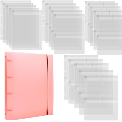 A4 Dies and Stamps Storage Book Binder Folder, Page Protectors Pockets Inserts Organizer for Cutting Dies Stencil Album Stamp Crafts, 1Pcs Orange Storage Book Cover & 20 Inserts with 1/2/3/4 Pockets