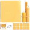 Natural Beeswax Sheets for Candle Making (10-Sheet Pack with Cotton Wicks) Natural Yellow Tone - DIY Beeswax Candle Rolling Kit for Kids & Adults view 1