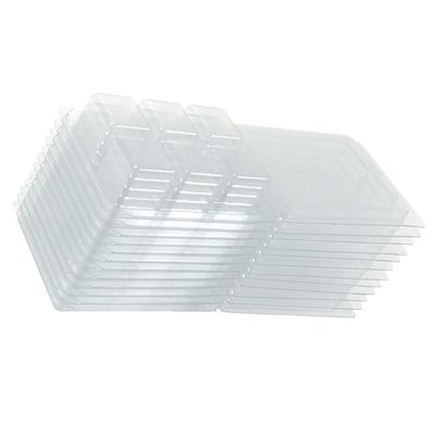 Gogogmee 50pcs Wax Melt Mold Clamshell Cube Trays PVC Packaging Boxes Storage Boxes for Craft