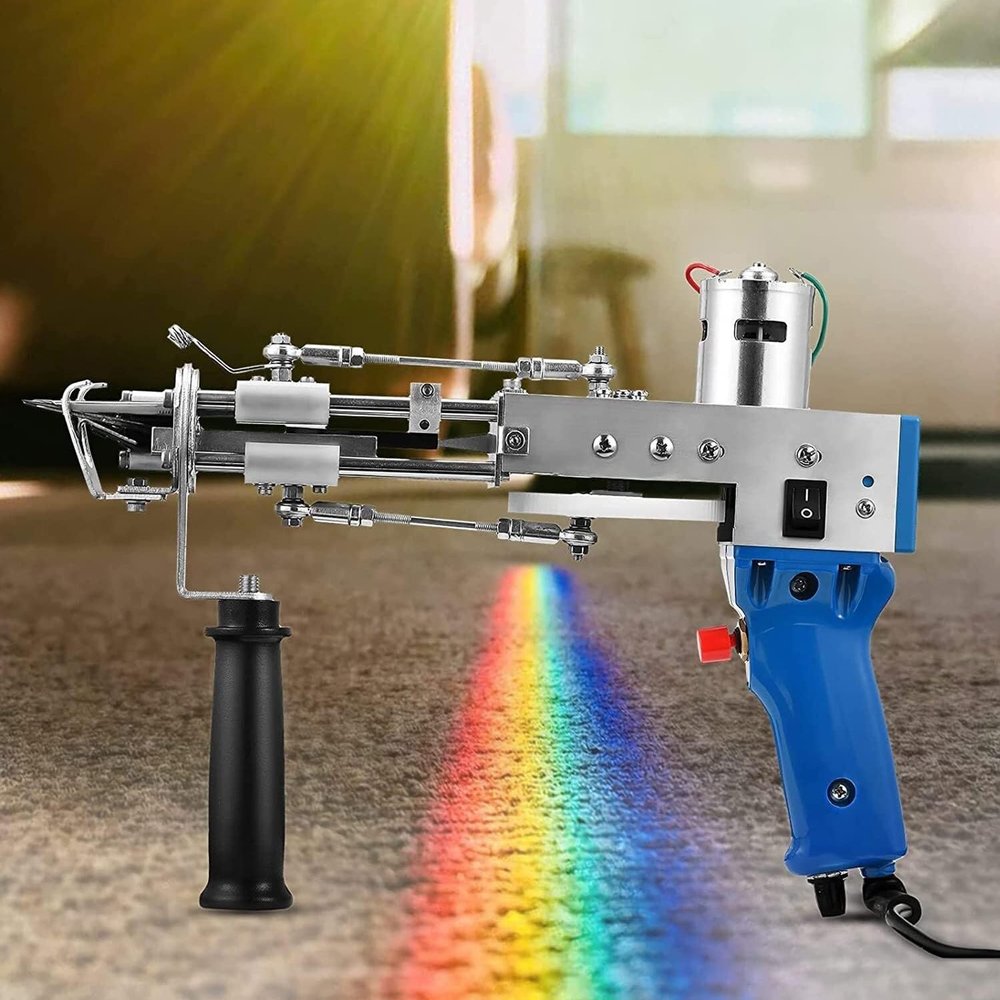 TREEYX Electric Carpet Weaving,Tufting Gun Cut Pile Loop Pile 2 in 1,Flocking Knitting Rug Gun,Hand-held Knitting Carpet Machine (110v)
