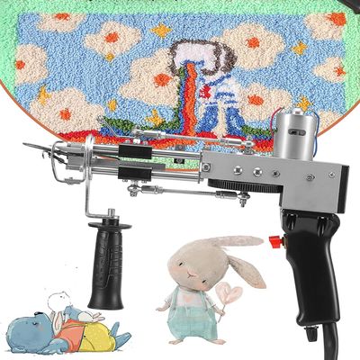 TREEYX Rug Tufting Gun,Cut Pile Tufting Gun,Loop Tufting Gun,Flocking Knitting Rug Gun,100V-240V Electric Carpet Weaving Gun,for High-Speed Weaving of Carpets