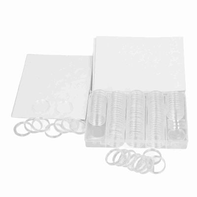 shenruifa Storage Box, 100pcs 17 to 30mm Capsules 5 Sizes Clear Holder Case with Foam Seals