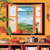 CISDKK Plant Identification Cross Stitch,Food Cross Stitch,Puerto Rico Cross Stitch,Puerto Rico Art,Kitchen Cross Stitch,Puerto Rico,Illustration Print,11CT9.45 * 13.39 inch view 1