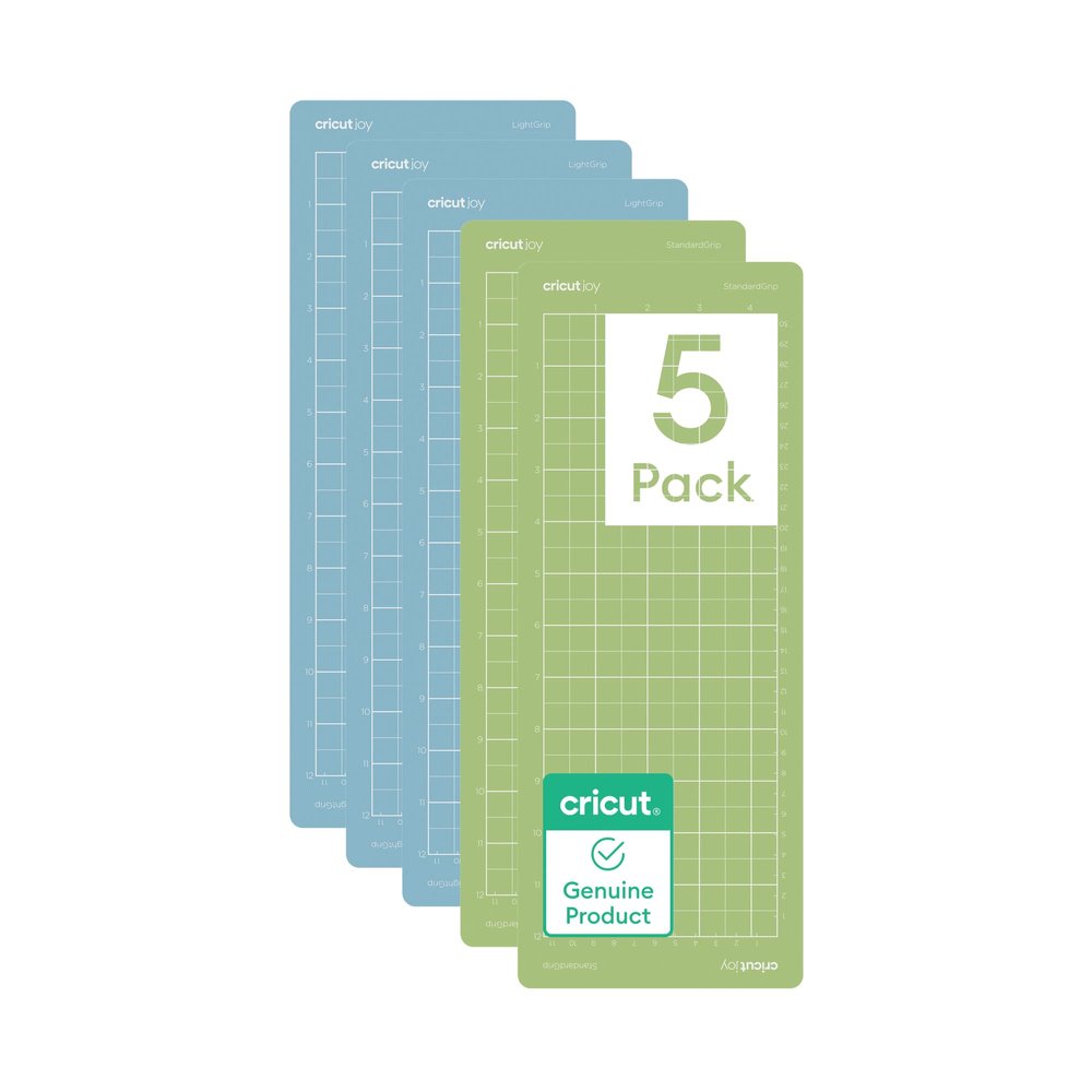 Cricut Cutting Mat Variety Pack (5 count, 4.5in x 12in) - for Joy Machine - Includes 2 StandardGrip & 3 LightGrip Mats