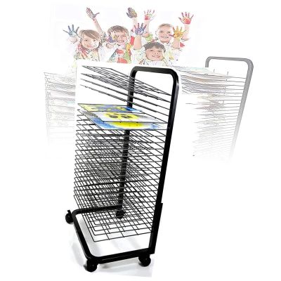 Sided Wire Drying Shelf, Flexible Shelves Mobile Cart Art Drying Rack, Art Drying Rack For Classroom, Stackable Metal Stainless Steel Art Rack, For Painting Craft Artwork Canvas Storage(25-layer)