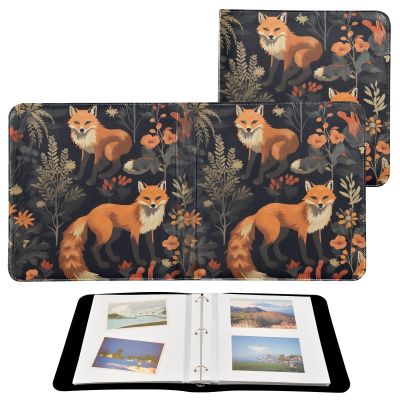 Wajiw Fox Scrapbook Photo Album 20 Pages Leather Cover Magnetic Self-Stick Page Photo Album for Anniversary Albums,Wedding Photo Album,Baby Growth,Family Album