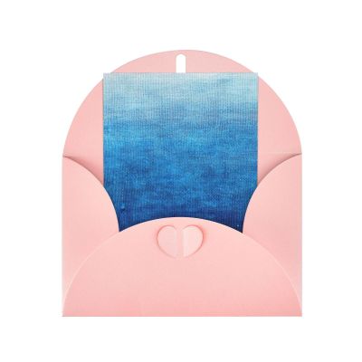 Blank Cards and Envelopes, Gradient Blue Denim, Blank Greeting Cards, Blank Cards for All Occasion - Pink