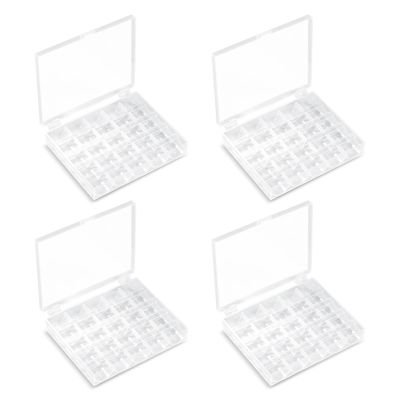 Opret 25 Slots Bobbin Organizer, Transparent Plastic Bobbin Case, Empty Spools Box For Sewing Supplies, 4 Pack, Compatible With Class 15 & SA156 Bobbins