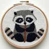 Punch Needle Kit for Beginners, Punch Stitching Kit for Adults, Needle Punch Kits for Adults, Two-Tailed Raccoon Embroidery Set for DIY Crafts view 1