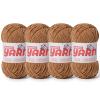 4 Pack Plush Chunky Chenille Yarn for Crocheting, Soft Fluffy Velvet Yarn for Crocheting Amigurumi, Fuzzy Baby Blanket Knitting 400g/524yds Bulky(4 Light Coffee) view 1
