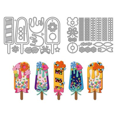 MAYJOYDIY Shaker Ice Cream Cutting Dies Summer Metal Die Cuts Bowtie Heart Dessert Carbon Steel Embossing Templates for Scrapbooking Craft Card Making Birthday Gift Decoration