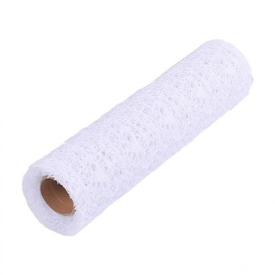 1 Roll Jacquard Net Mesh Openwork Floral Wrapping Paper Flower Bouquet Craft Packaging Hollow Net Florist Supplies Flower Bouquet Wrapping Paper for DIY Crafts Bouquet Gift Packaging (White)