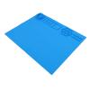 Kids Art Mat Silicone Craft Pad for Activities at Home, School or Travel Non-Slip, Washable, Reusable with Built-in Ruler & Storage Pockets (Blue) view 1