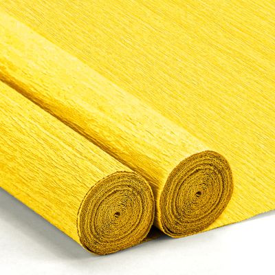 Crepe Paper Streamers 2 Rolls, 10 x 98Inch Crepe Paper Sheets for DIY Gift Colourful Paper Flower Wrapping Paper Crafts Birthday Wedding Holiday Party Decorations (Yellow)