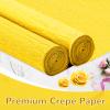 Crepe Paper Streamers 2 Rolls, 10 x 98Inch Crepe Paper Sheets for DIY Gift Colourful Paper Flower Wrapping Paper Crafts Birthday Wedding Holiday Party Decorations (Yellow) view 4