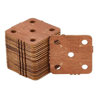 BENECREAT 24 Pcs Square Weaving Card, 1.85x1.85 Inch 5 Holes Loom Cards Handmade Weaving Tools for Loom Weaving Supplies Tablet Weaving Loom Weaving Supplies, Hole: 6mm