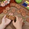 BENECREAT 24 Pcs Square Weaving Card, 1.85x1.85 Inch 5 Holes Loom Cards Handmade Weaving Tools for Loom Weaving Supplies Tablet Weaving Loom Weaving Supplies, Hole: 6mm view 3