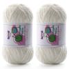 2 Plush Chunky Chenille Yarn, Fluffy Velvet for Crocheting, Soft Thick Bulky Yarns for Knitting and Making Clothes, Hats, Scarves, Blankets, Cushions (3.5oz 196.8yds Each) (Cream White) view 1