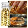 5Pcs Decorative Gold Leaf, Multifunction Gold Flakes Cake Decoration Baking Foil Decor with Plastic Tweezers for Cooking Dessert Steak Decoration Crafts Makeup view 3