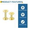 uxcell 20Set Copper Rivets and Burrs, 12x4x12mm and 12x4x19mm Solid Leather Copper Rivet Fastener with Punch Rivet Tool for Leather DIY Craft Supplies, Gold Tone view 4