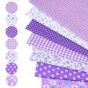 Magibeads 7 Pcs Fall Fabric for Sewing Purple Floral Fat Fabric Bundles Sewing Fabrics 10" Quilted Cotton Fabrics for Quilting Patchwork Handmade DIY Crafting Party Decor Scrapbooking Cloth view 1