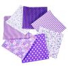 Magibeads 7 Pcs Fall Fabric for Sewing Purple Floral Fat Fabric Bundles Sewing Fabrics 10" Quilted Cotton Fabrics for Quilting Patchwork Handmade DIY Crafting Party Decor Scrapbooking Cloth view 2