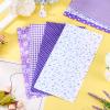 Magibeads 7 Pcs Fall Fabric for Sewing Purple Floral Fat Fabric Bundles Sewing Fabrics 10" Quilted Cotton Fabrics for Quilting Patchwork Handmade DIY Crafting Party Decor Scrapbooking Cloth view 3