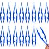 15 Pieces Blue Plastic Tweezers 4.3 Inch Craft Tweezers Forceps Thickened Plastic Sturdy Fine Motor Skill Learning for Perler Beads Jewelry Making Family Classroom School Tools Ckyleole view 1