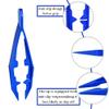 15 Pieces Blue Plastic Tweezers 4.3 Inch Craft Tweezers Forceps Thickened Plastic Sturdy Fine Motor Skill Learning for Perler Beads Jewelry Making Family Classroom School Tools Ckyleole view 3