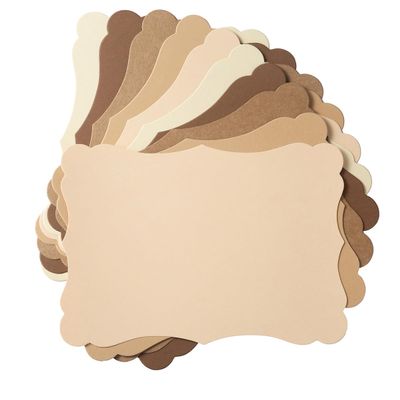 50 Pack Blank Kraft Greeting Cards, Brown, 5 Colors 5x7IN