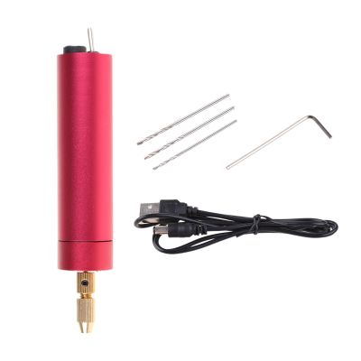 HYROOY Micro Electric Aluminum Portable Handheld Drill Set Twist Drill Bits Rotary Tools Kit Resin Casting Jewelry Making Aluminum Alloy