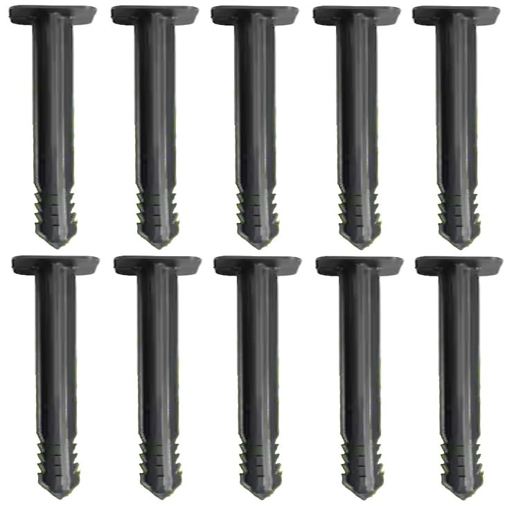 10 Count Black Plastic Landscape Fabric, Sod, Seed Blanket Hold Down Pegs/Pins - Pack of (5)