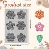CHGCRAFT Artistic Flowers Clay Texture Mat Mandala Polymer Clay Molds DIY Clay Texture Tools for Clay Pottery Earring Jewelry Making Stamp Engraving Machines, Flower, 3.9x2.6inch view 2
