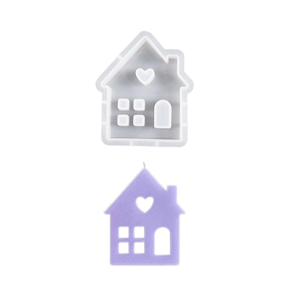 3D House Silicone Molds for Resin Heart House Shaped Candle Mold Scented Candle Making Cake Decorations Baking Tools