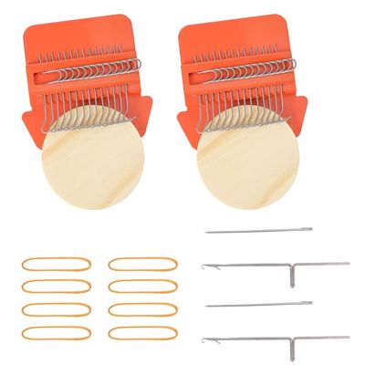 TopHomer Mini Loom Kit, Complete Kit for Beginners, Quickly Mend Jeans Socks, DIY Artful Patterns, Repair Clothes, with 14 Metal Hooks