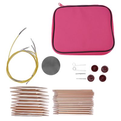 26PCS Interchangeable Knitting Needles Set, Aluminum Circular Knitting Needles Set with Case for Socks, Sweaters, Hats, Size from 3.0mm to 10mm for Beginner, DIY Crafts