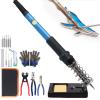 TXGJWRA Stained Glass Kit,Stained Glass Tool Kit with Mosaic Cutter, Oil Filled Pistol Grip Cutter, Running Pliers,Breaking & Grozer Pliers,Soldering Iron Kit,Tungsten Carbide Sc, view 1