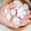 DUONGJAIS BRAND 100 Pcs Handmade Mixed Flowers Mulberry Paper Flowers 18 mm - 1.5 Inch Scrapbooking Wedding DIY Craft Supplies Card. (Mixed Flowers White..) view 1