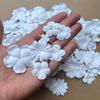 DUONGJAIS BRAND 100 Pcs Handmade Mixed Flowers Mulberry Paper Flowers 18 mm - 1.5 Inch Scrapbooking Wedding DIY Craft Supplies Card. (Mixed Flowers White..) view 2