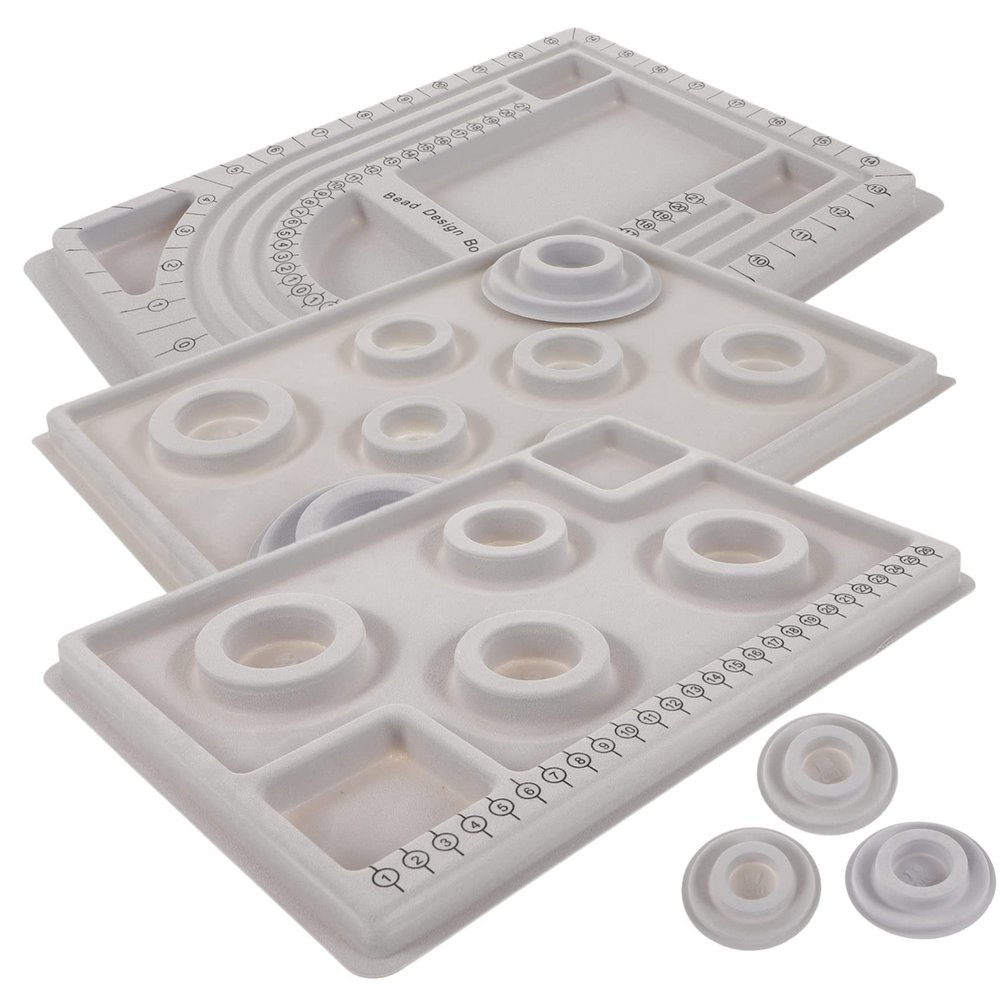 HAPINARY 1set Bead Design Board for Jewelry Making Tray Grooves for Necklaces and Bracelets Includes Measurement Guides for Easy Layout Craft Tool for DIY Enthusiasts