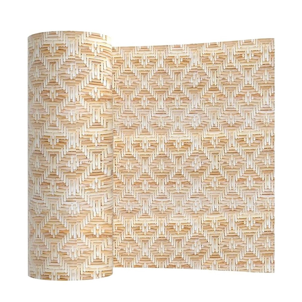 Cane Webbing Roll Natural Rattan Sheet, Pre-Woven Wicker Material Closed Mesh Cane Net, Rattan Fabric Roll for Rattan Dresser Chair Cabinet Basket Furniture Repair DIY Craft Projects(18" Wx 11.5ft L)