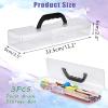 BTSKY 3 Pack Clear Plastic Painting Brush Container with Black Handle, Portable Long Paintbrush Case, Drawing Tools Storage Box, Practical Art Supply Organizer for Artist Crafters, 13.2"x3.5"x2.4" view 3