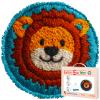 Latch Hook Rug Kit A Cute Lion Head Round Shape Carpet Crochet Yarn Craft DIY Hook and Latch Door Mat Tapestry for Christmas Home Floor Decor 50x50cm(3) view 1
