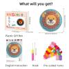 Latch Hook Rug Kit A Cute Lion Head Round Shape Carpet Crochet Yarn Craft DIY Hook and Latch Door Mat Tapestry for Christmas Home Floor Decor 50x50cm(3) view 2