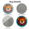 Latch Hook Rug Kit A Cute Lion Head Round Shape Carpet Crochet Yarn Craft DIY Hook and Latch Door Mat Tapestry for Christmas Home Floor Decor 50x50cm(3) view 3