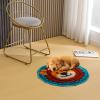 Latch Hook Rug Kit A Cute Lion Head Round Shape Carpet Crochet Yarn Craft DIY Hook and Latch Door Mat Tapestry for Christmas Home Floor Decor 50x50cm(3) view 4