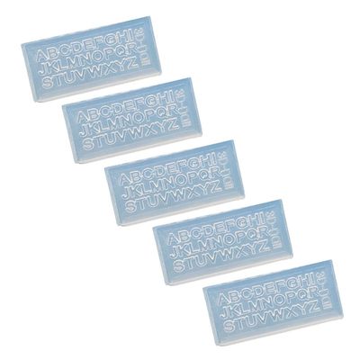 BOLOUY 5Pcs Portable English Letters Shaped Silicone Mold for Girl Nail Art Template Resin Molds for Craft Making