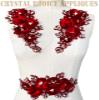 1pc Handmade Rhinestone Applique for Clothes, 3D Flower Fabric Patches for Wedding Dress, Bling Beaded Embroidery Lace Applique for Hat Hairband Sewing Embellishment (Purple) view 3