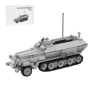 BrickCraftWorks German Half-Track Building Blocks Set, Collectible WW2 Military Vehicle Model for Adults to Build and Display, Great Army Gift (513PCS)